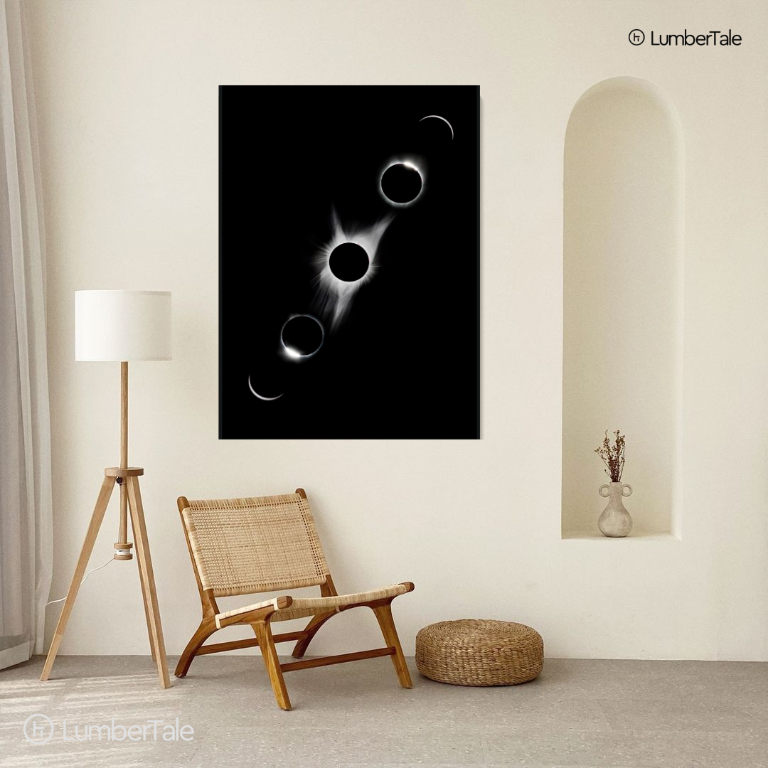 Black Solar Eclipse Classic Stretched Frame Wall Hanging For Home Decor