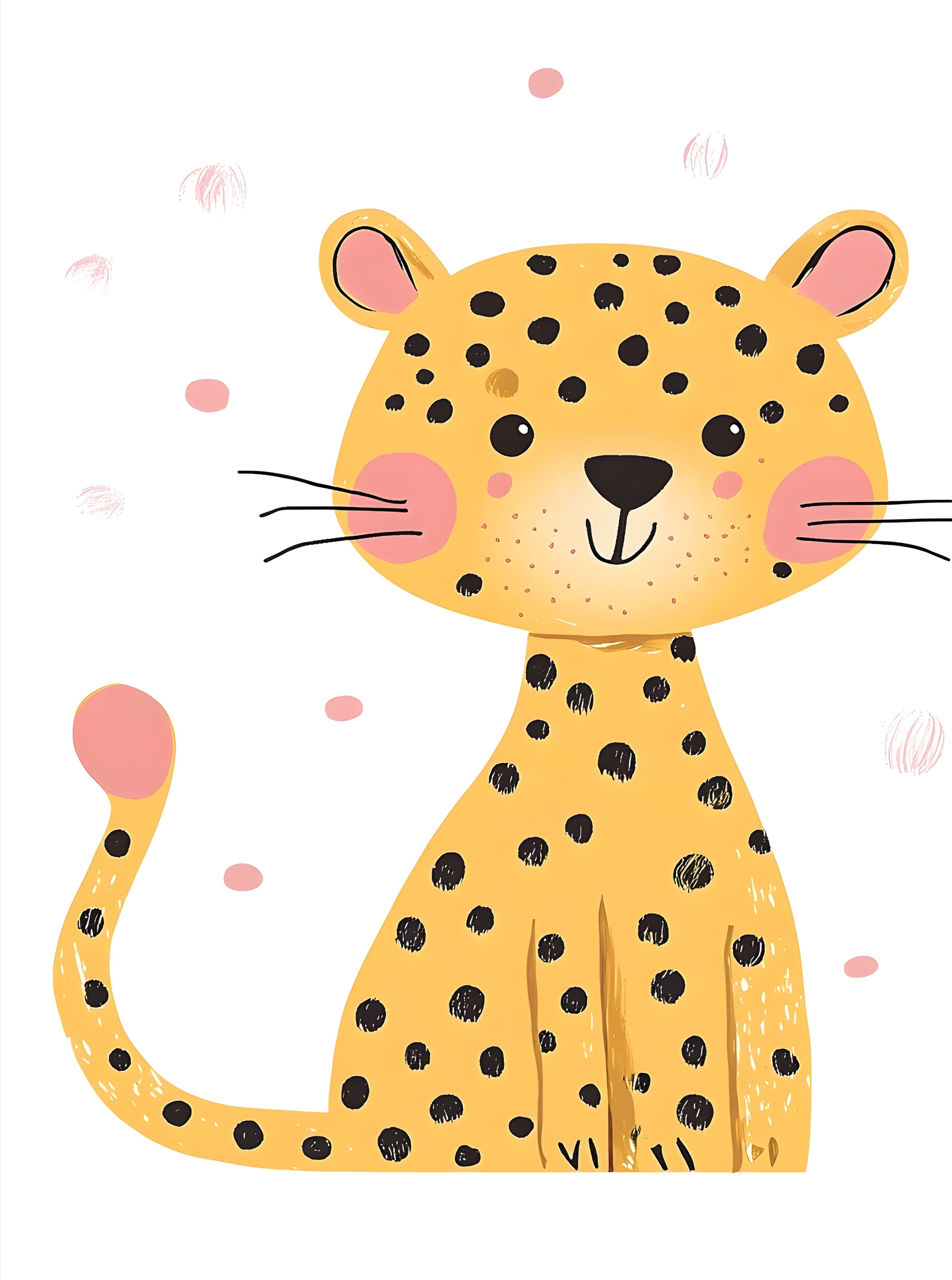 Sweet Spots – Leopard Kids Wall Art Canvas- Stretched Canvas