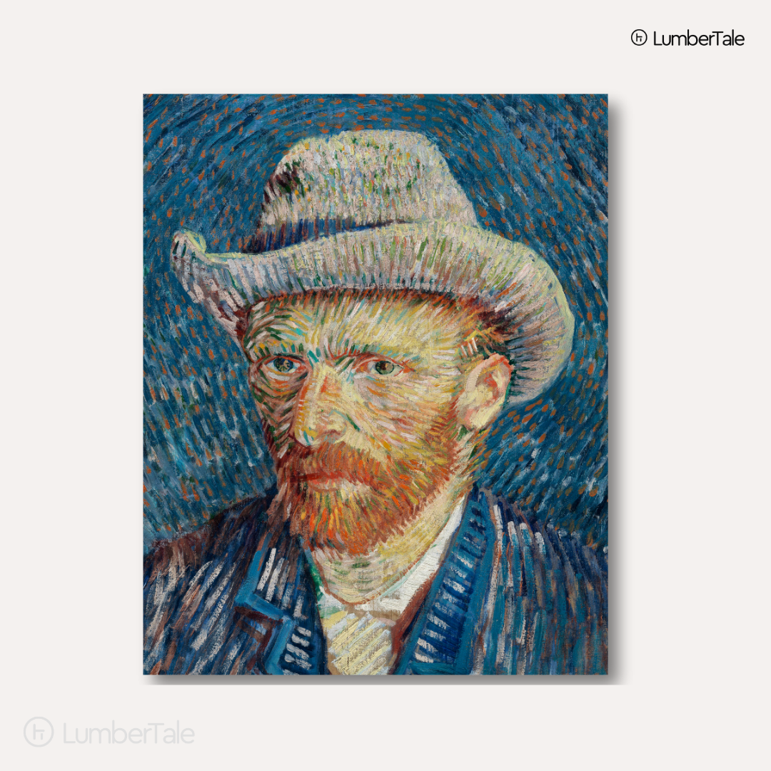 Mad Hatter Mood - Van Gogh Vibes - Stretched Canvas For Artsy Walls Studios Book Corners Conversation Starters