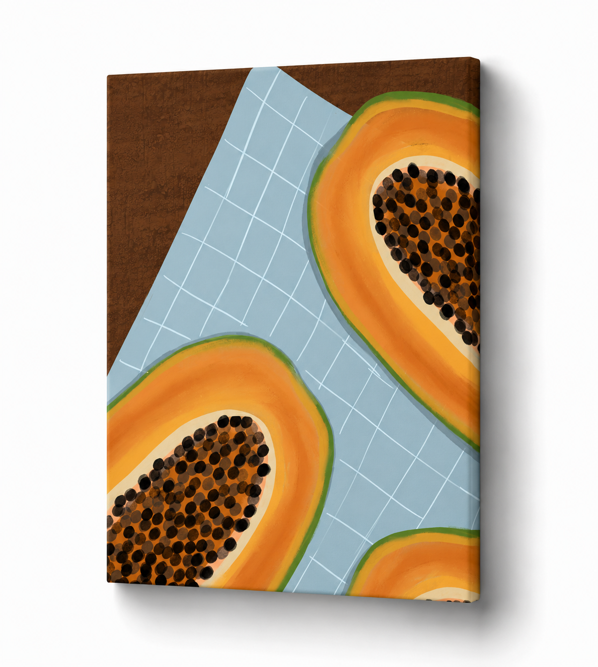 Tropical Papaya - Modern Abstract - Stretched Canvas