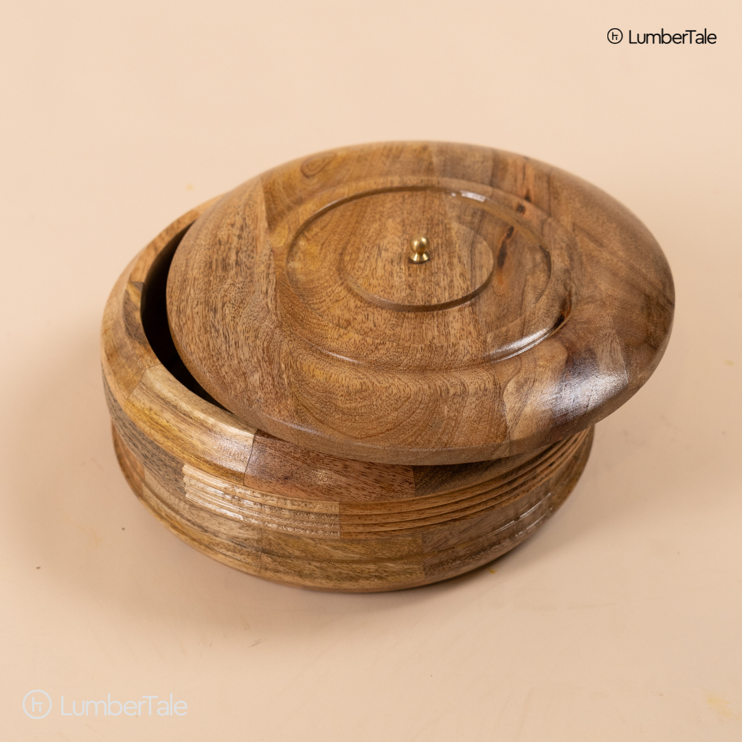 Pure Wooden Chapati Box – Keep Bread Warm & Fresh Naturally