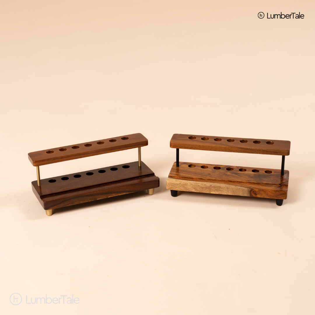 The Executive Edge – Wooden Pen & Phone Stand