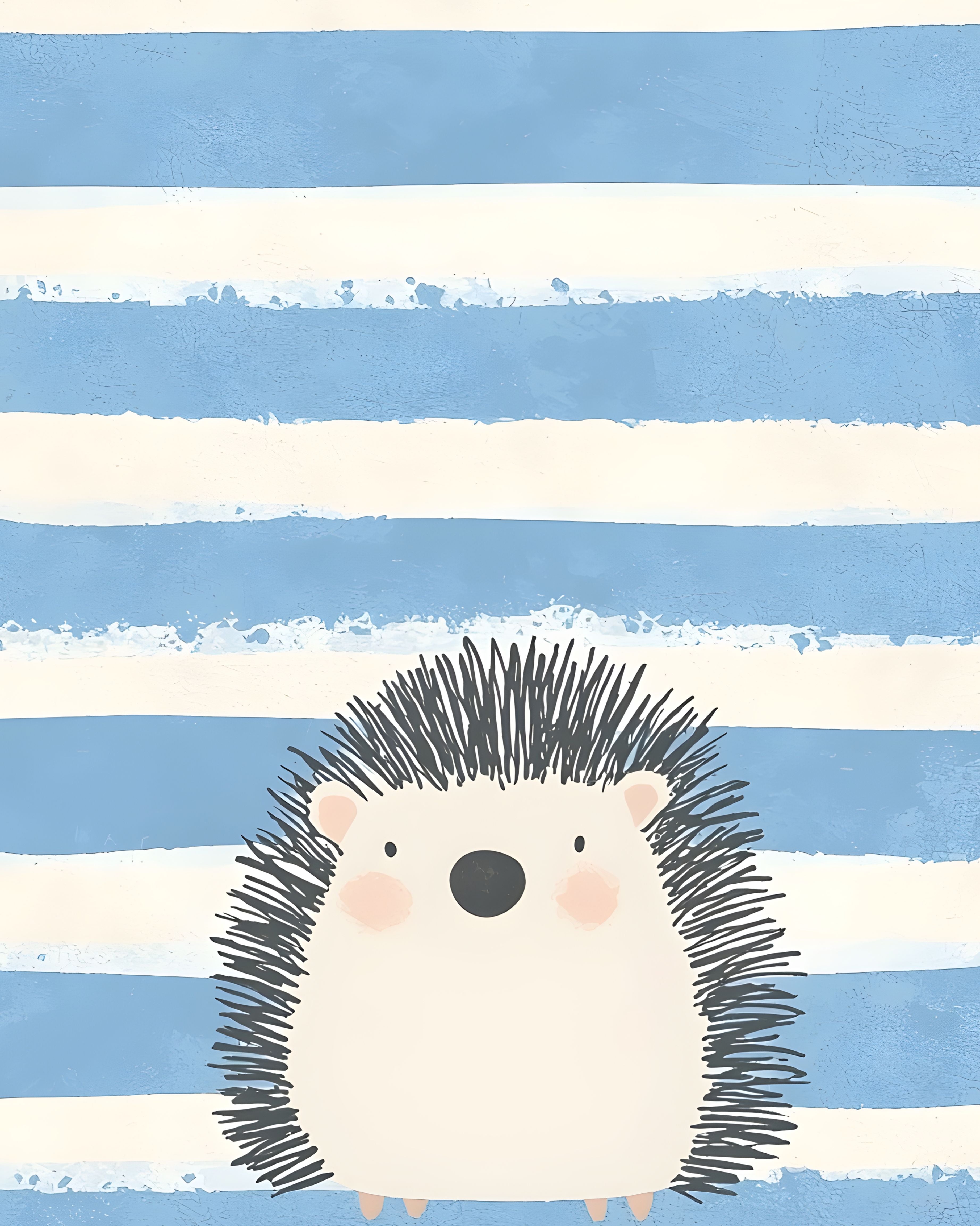 Striped Hedgehog Charm - Stretched Canvas