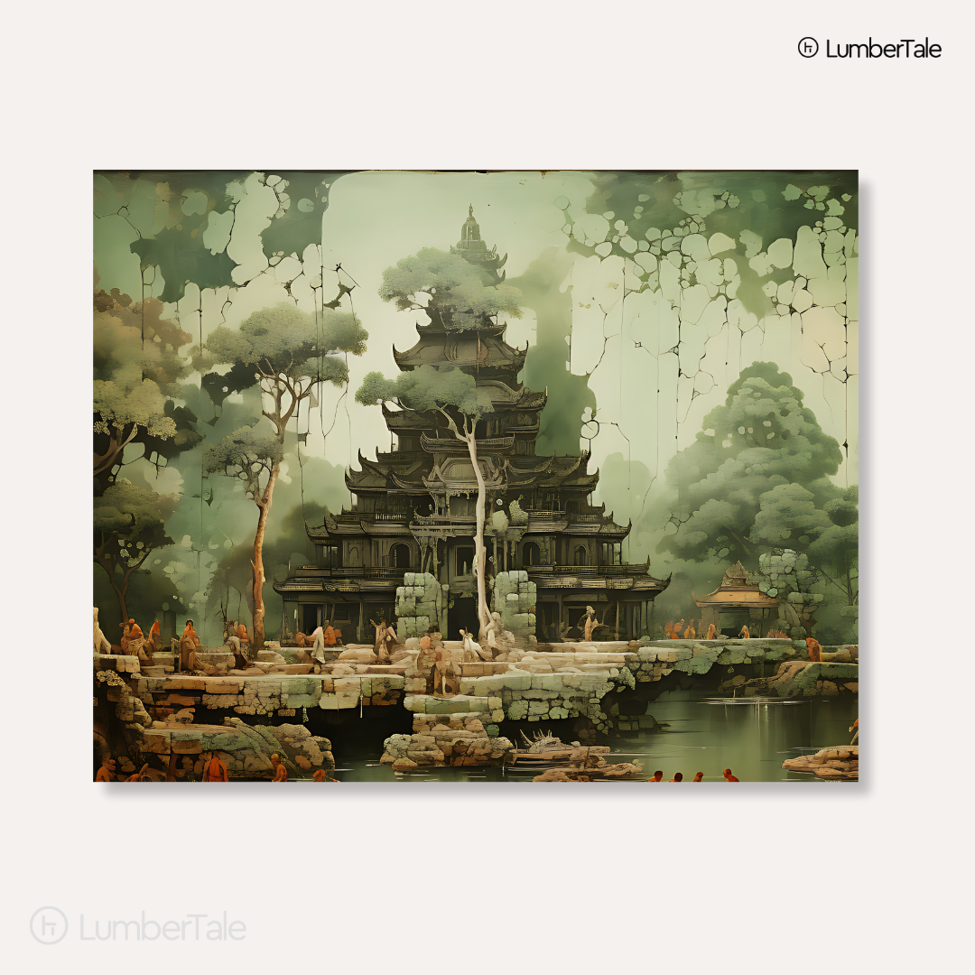 Monk Mode – Verdant Sanctuary on Stretched Canvas