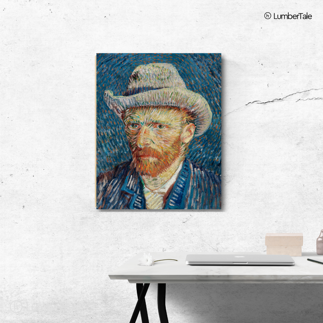 Mad Hatter Mood - Van Gogh Vibes - Stretched Canvas For Artsy Walls Studios Book Corners Conversation Starters