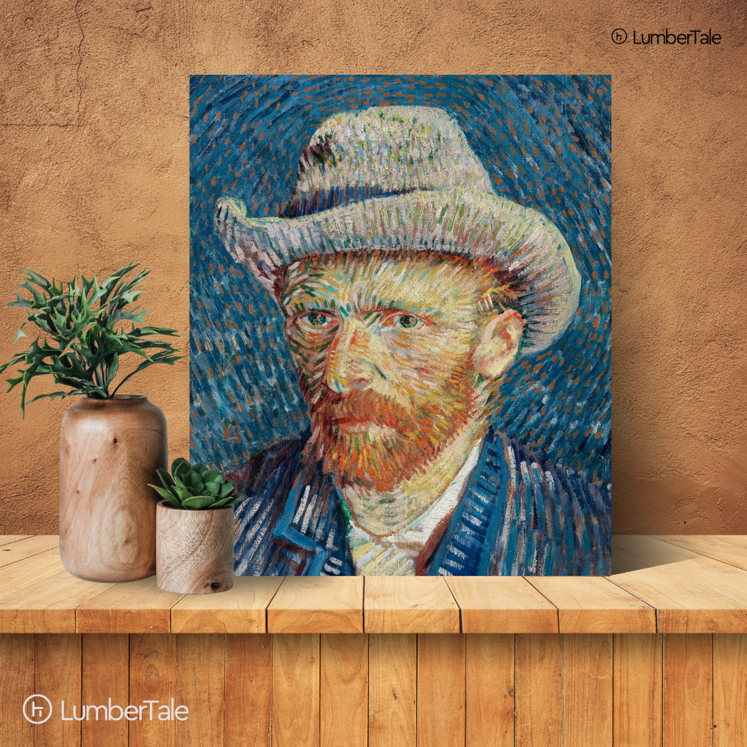 Mad Hatter Mood - Van Gogh Vibes - Stretched Canvas For Artsy Walls Studios Book Corners Conversation Starters