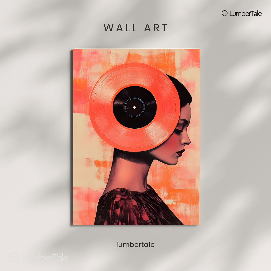 Vinyl State of Mind - Retro Beats x Femme Fierce - Stretched Canvas For Music Corners Studio Walls Statement Spaces