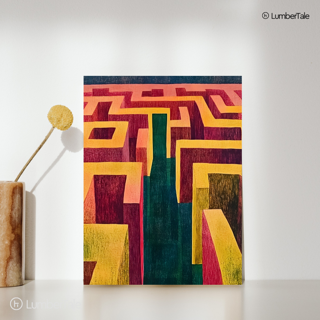 Lost But Thriving - Abstract City Maze Energy - Stretched Canvas For Bold Walls, Creative Zones, Chaos-Loving Corners
