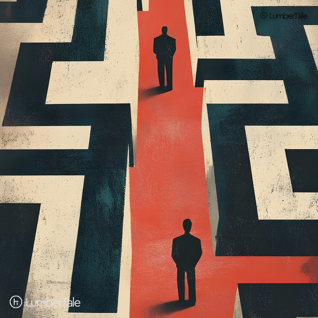 Power Moves & Dead Ends - Executive Labyrinth Vibes - Stretched Canvas For Offices, Bold Entryways, Strategic Corners