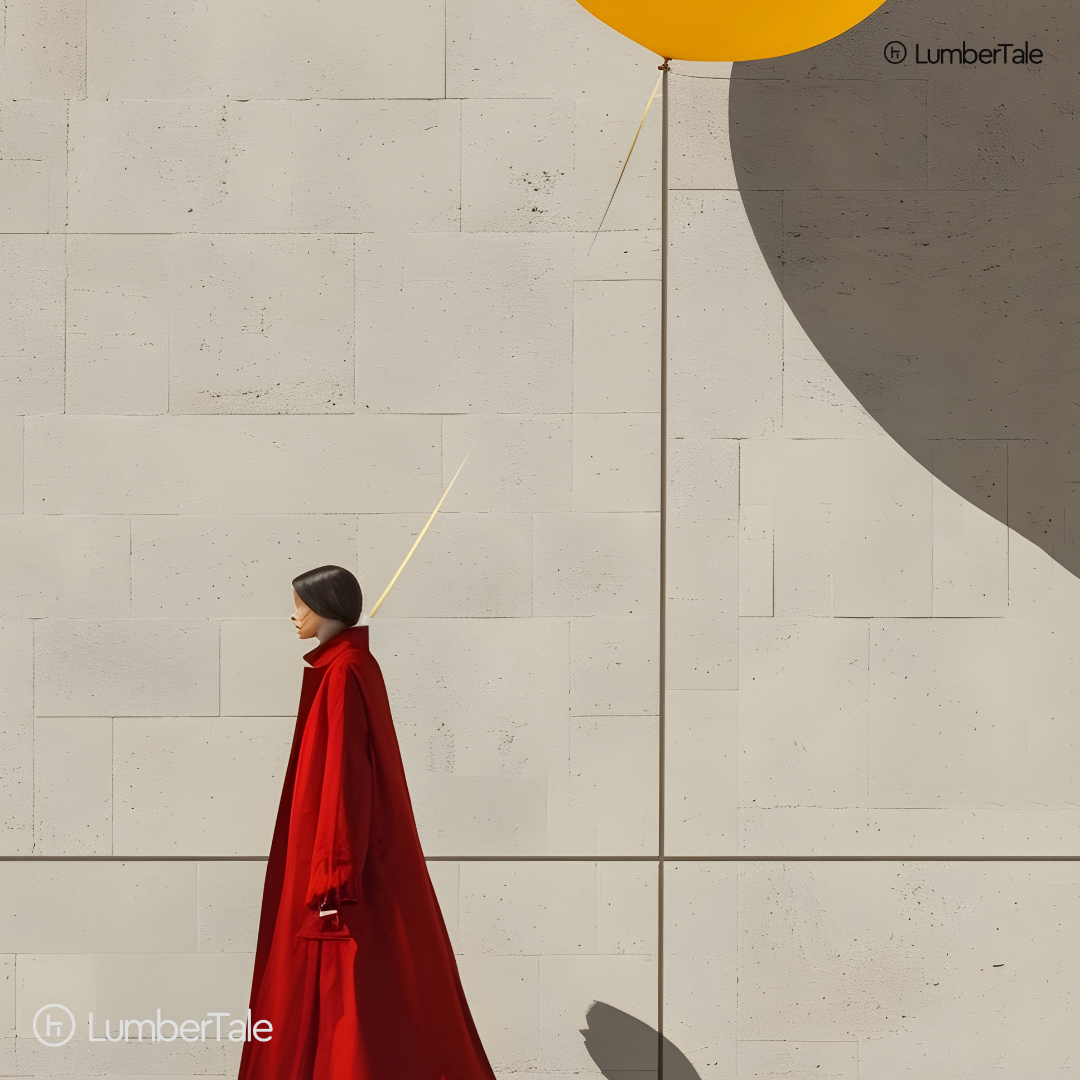 Tethered & Unbothered - Balloon Logic Meets Red Carpet Cool - Stretched Canvas For Modern Halls, Creative Studios, and Quiet Power Walls
