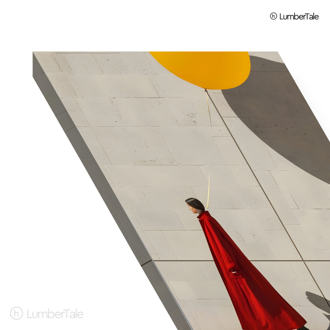 Tethered & Unbothered - Balloon Logic Meets Red Carpet Cool - Stretched Canvas For Modern Halls, Creative Studios, and Quiet Power Walls