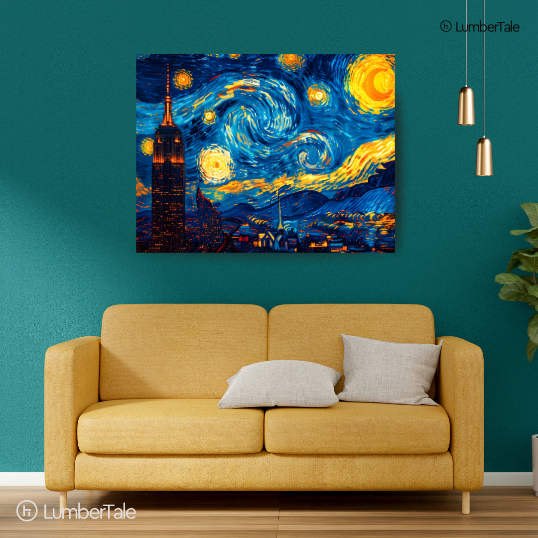 Starry Nights & City Lights – Van Gogh Hits NYC – Stretched Canvas for Dreamers, Creators & Skyline Addicts