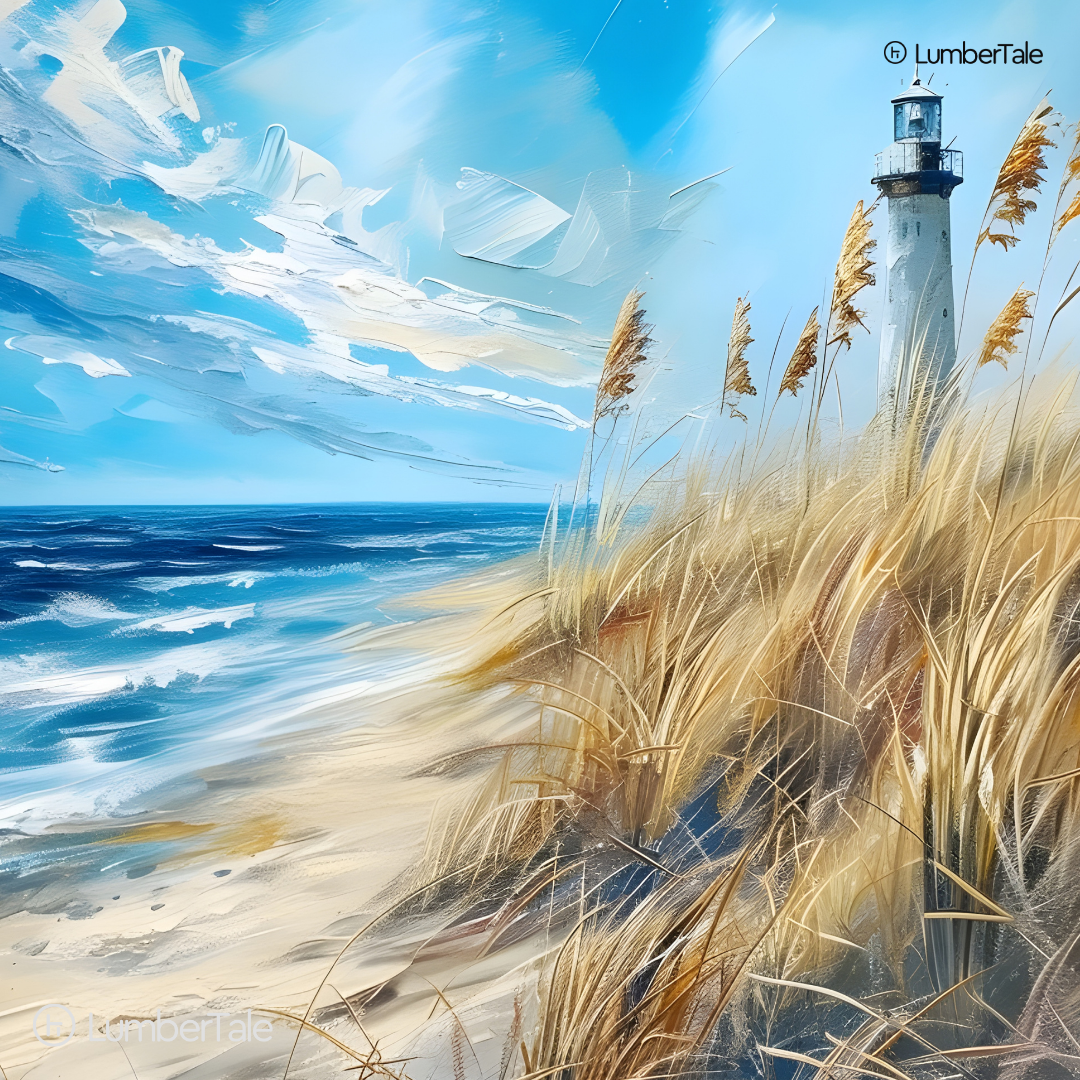 Lighthouse Daydreams – Coastal Calm on Stretched Canvas – For Beach Souls and Seaside Hearts
