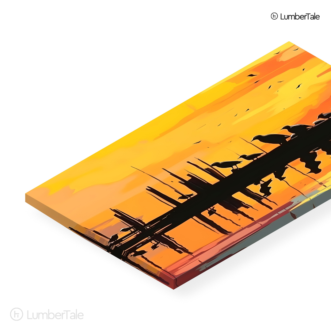 Birds of a Golden Feather – Sunset Gossip on Stretched Canvas