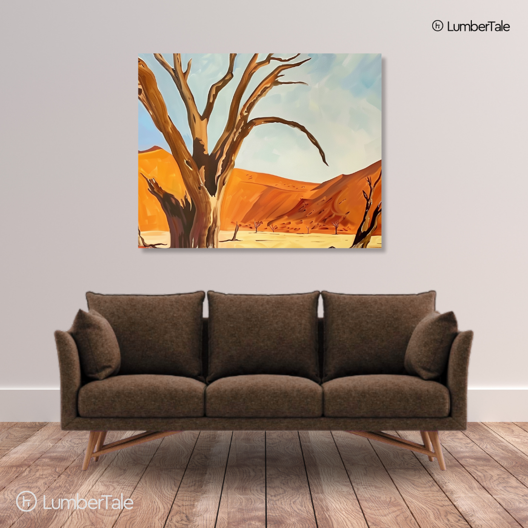 Treesome Behaviour – Golden Whispers on a Stretched Canvas