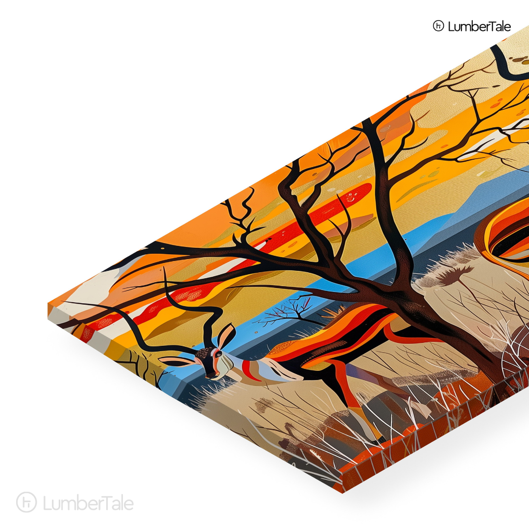 Oh Deer! Stripes & Sunsets – Wild Vibes on Canvas