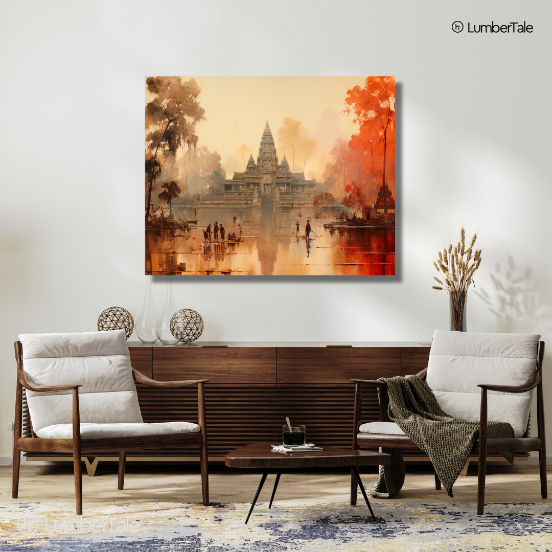 Temple Tantrums – Tranquil Tales on Stretched Canvas