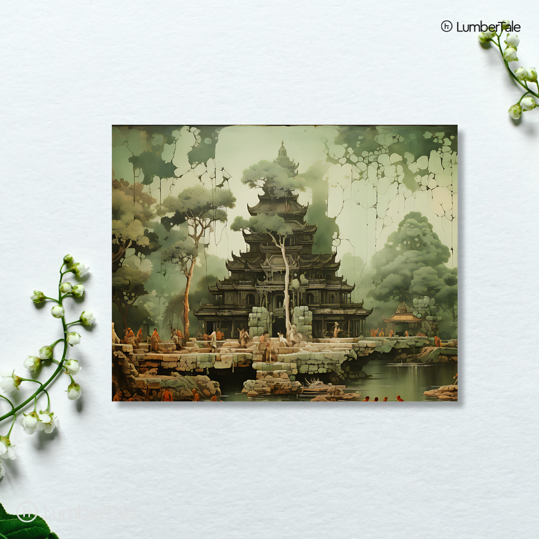 Monk Mode – Verdant Sanctuary on Stretched Canvas