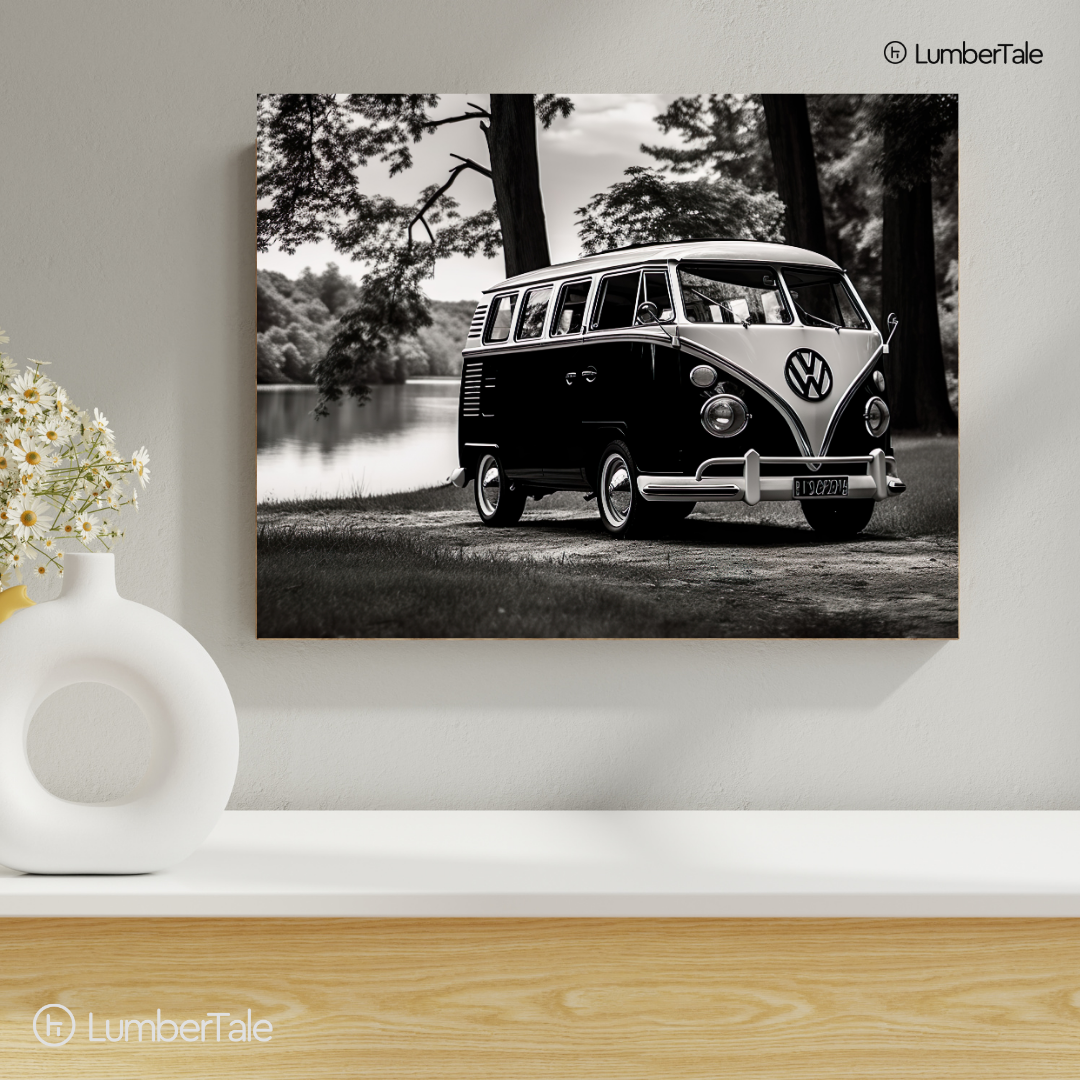 Van-Go Vibes – Vintage VW Wanderlust on Stretched Canvas