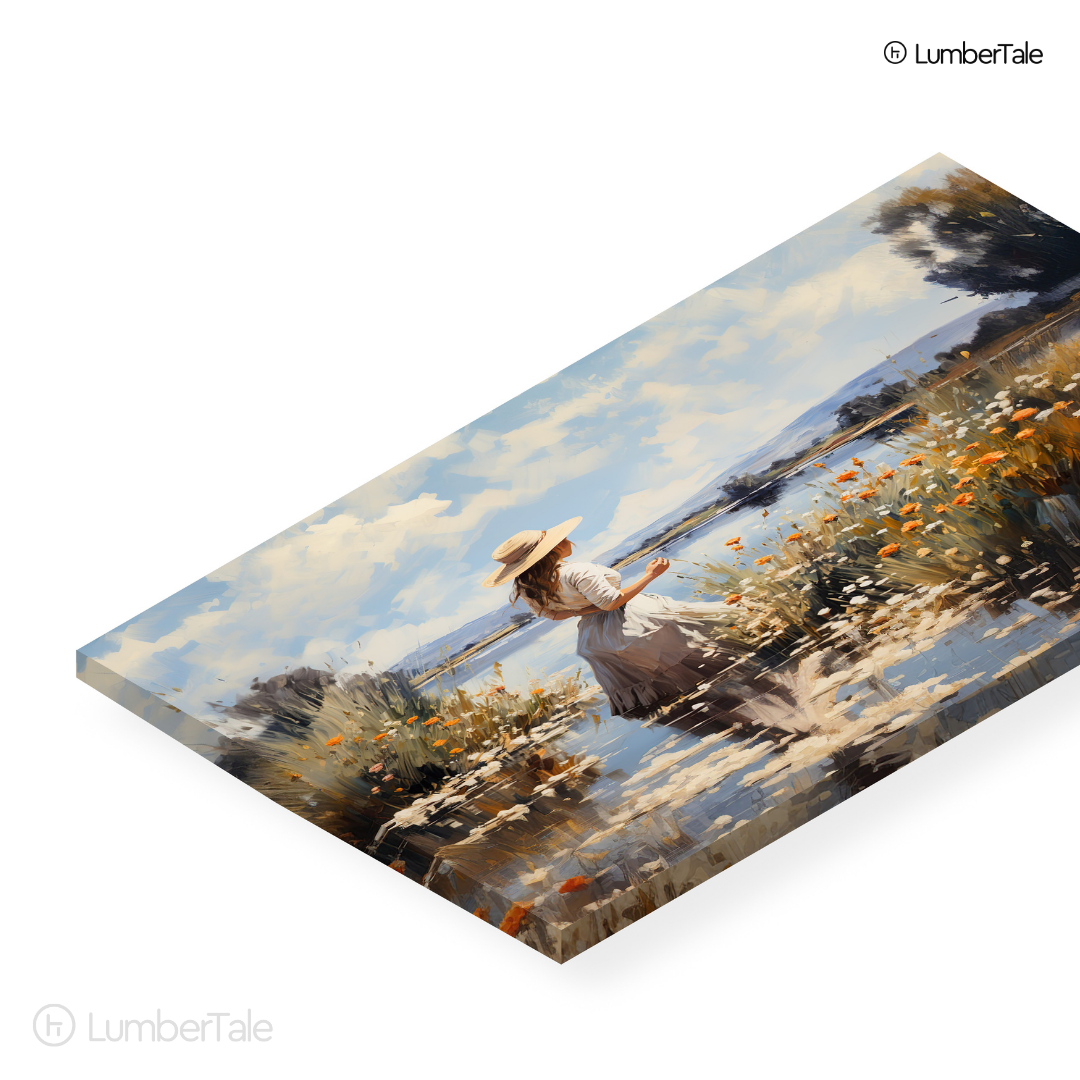 Wildflower Whispers – Lakeside Daydreams on Stretched Canvas