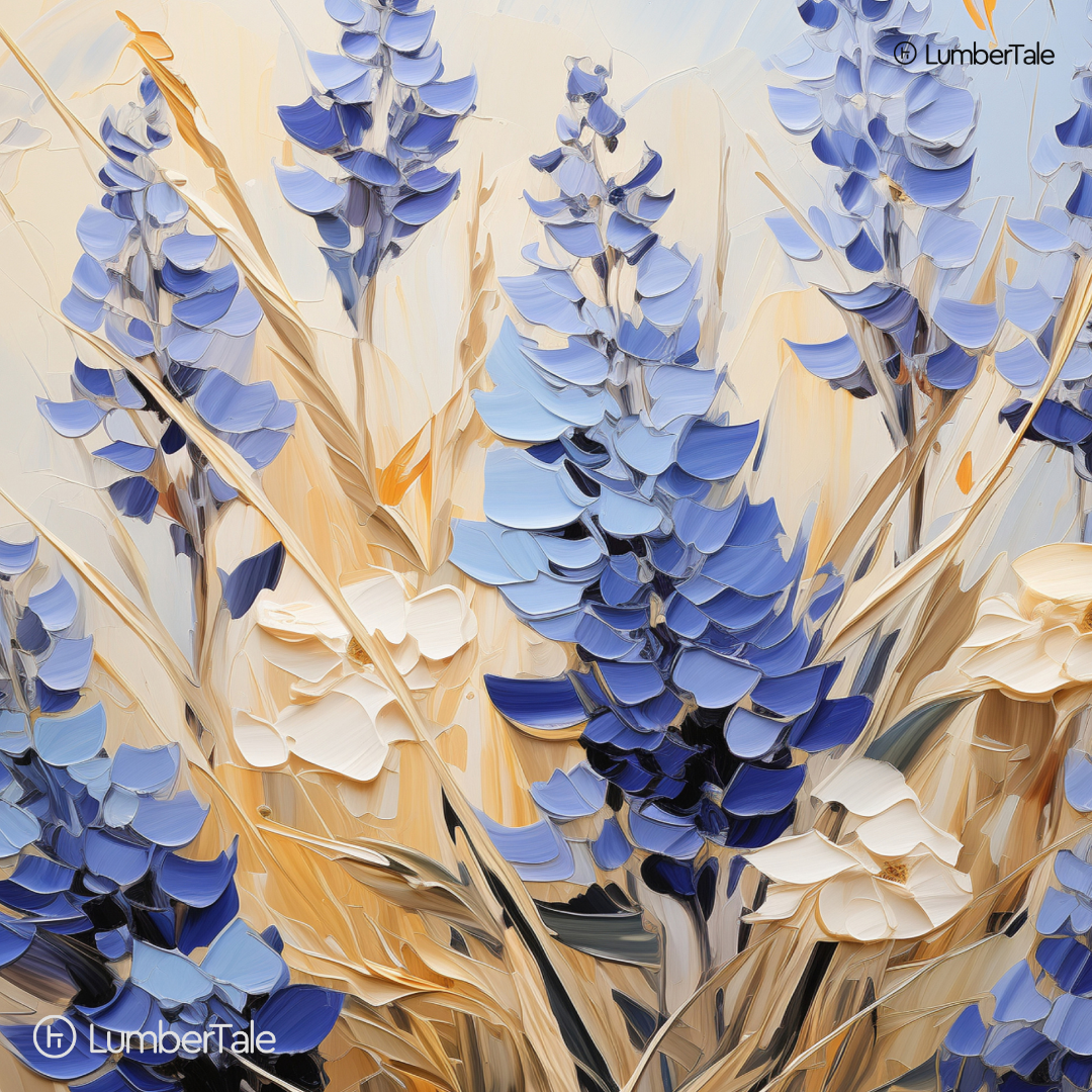 Petal to the Metal – Blue Blooms on Stretched Canvas