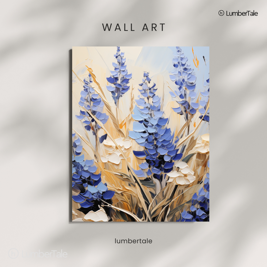 Petal to the Metal – Blue Blooms on Stretched Canvas