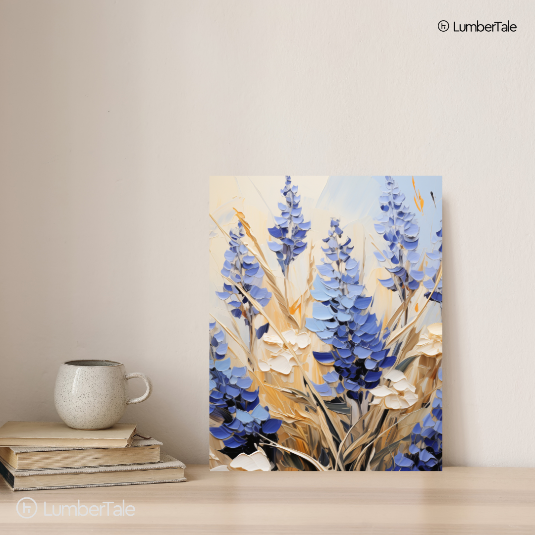 Petal to the Metal – Blue Blooms on Stretched Canvas