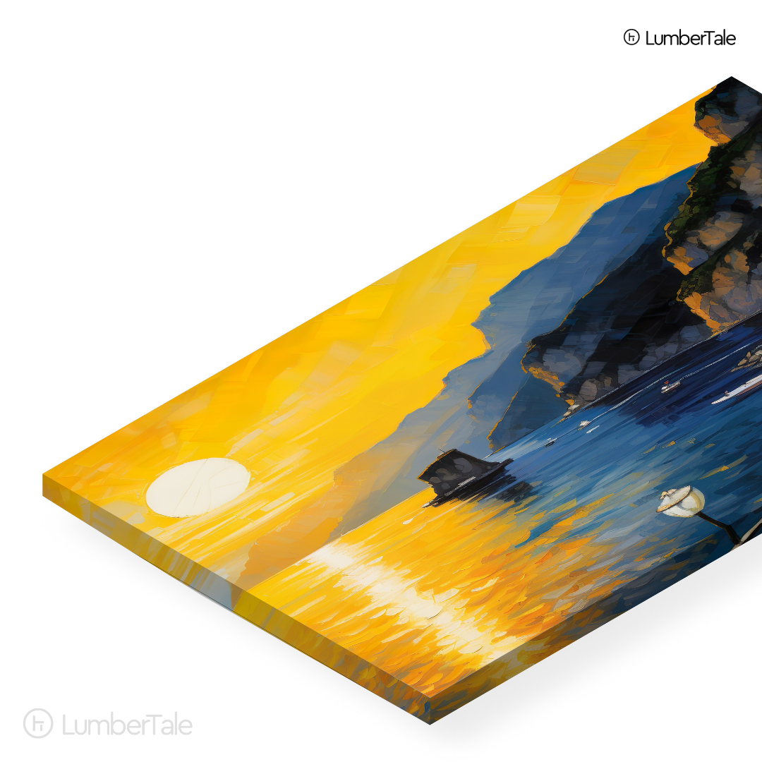 Seas the Sunset – Cliffside Boardwalk on Stretched Canvas