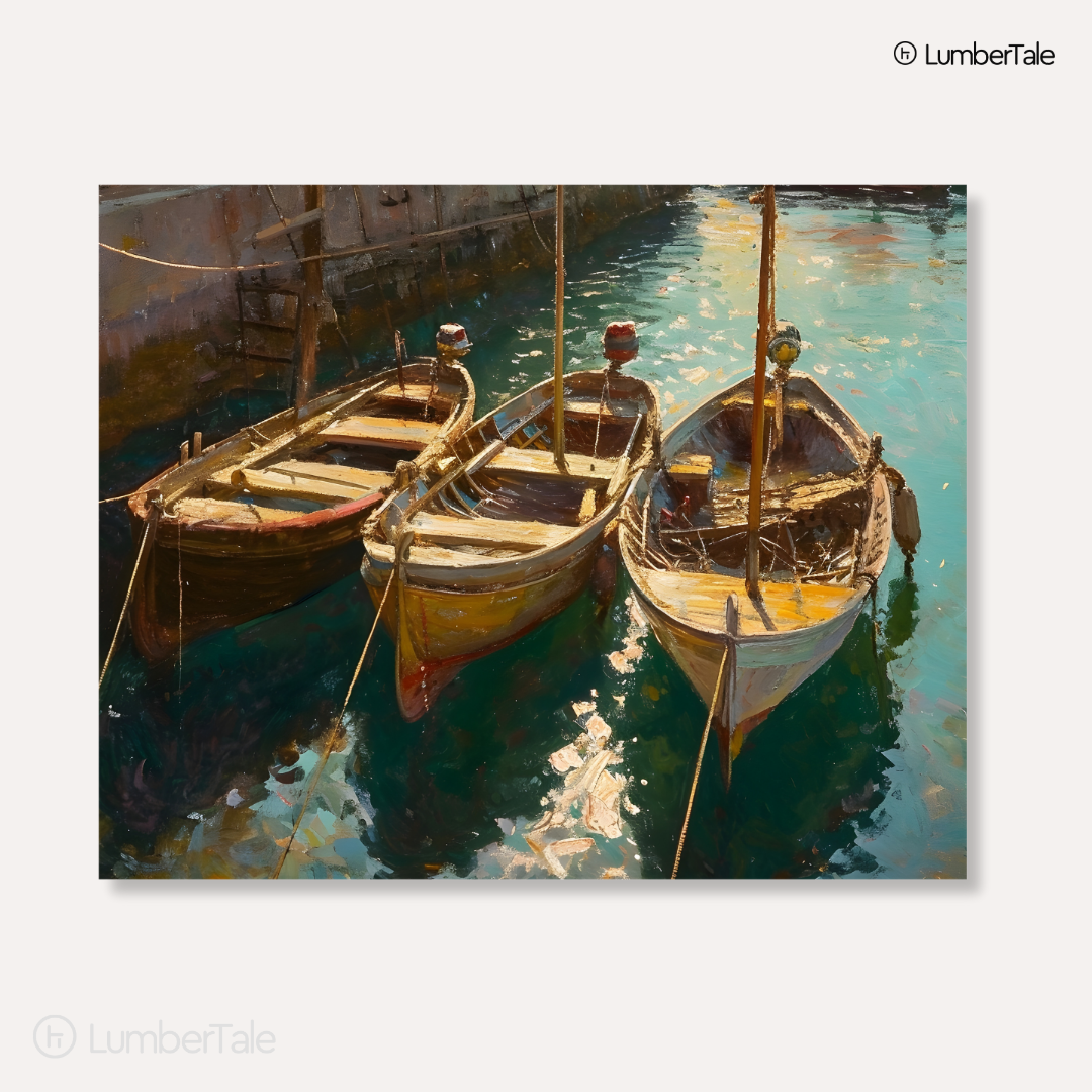 Docked Dreams – Mediterranean Mood Vibes – Stretched Canvas for Wall Wanderers