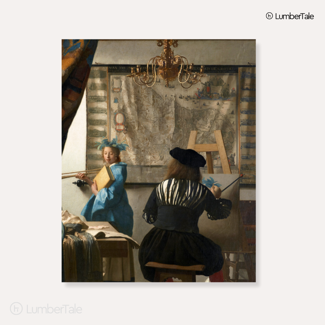 Muse in Blue - Artception Realness - Stretched Canvas For Studios Study Walls Vintage - Loving Souls