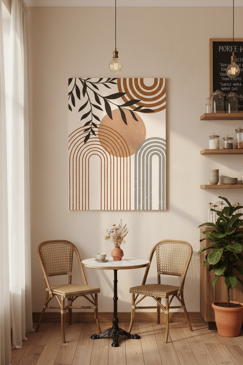 Boho Arch Canvas Cafe Mockup