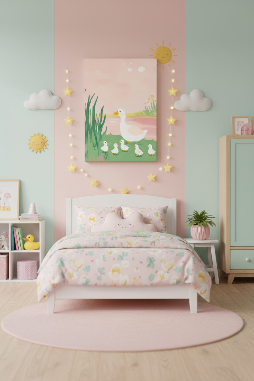 Duck Canvas Colorful Kids Room Mockup