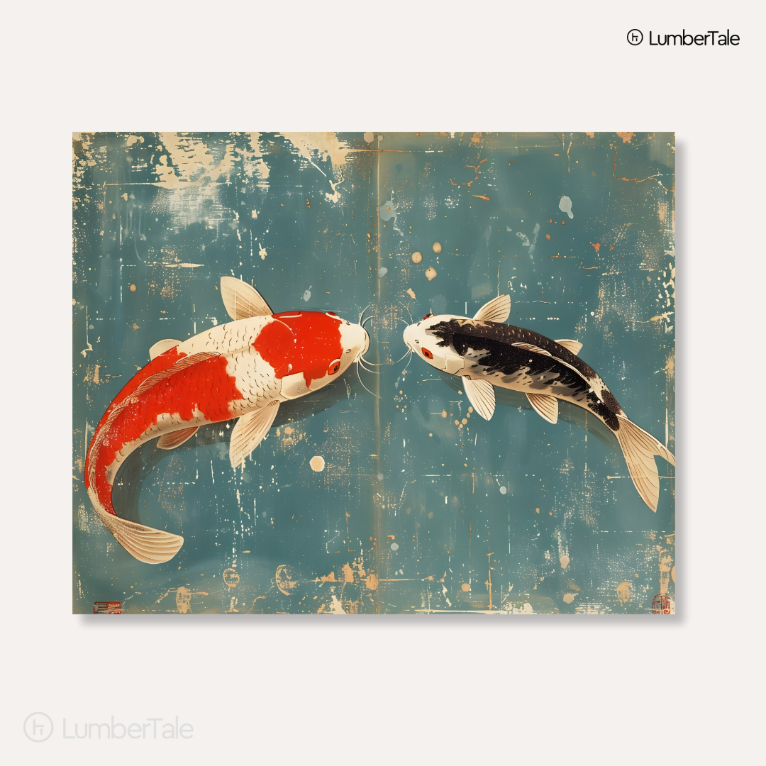 Koi Before Bros – Zen Flirtation on Canvas for Balanced Souls