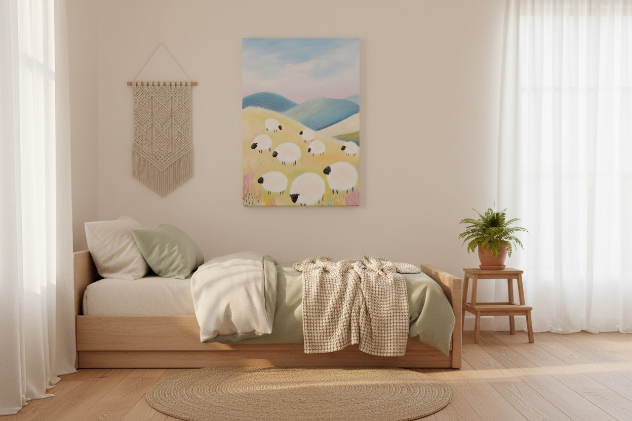 Sheep Canvas Premium Kids Room Mockup