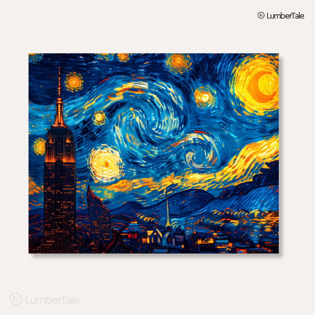 Starry Nights & City Lights – Van Gogh Hits NYC – Stretched Canvas for Dreamers, Creators & Skyline Addicts
