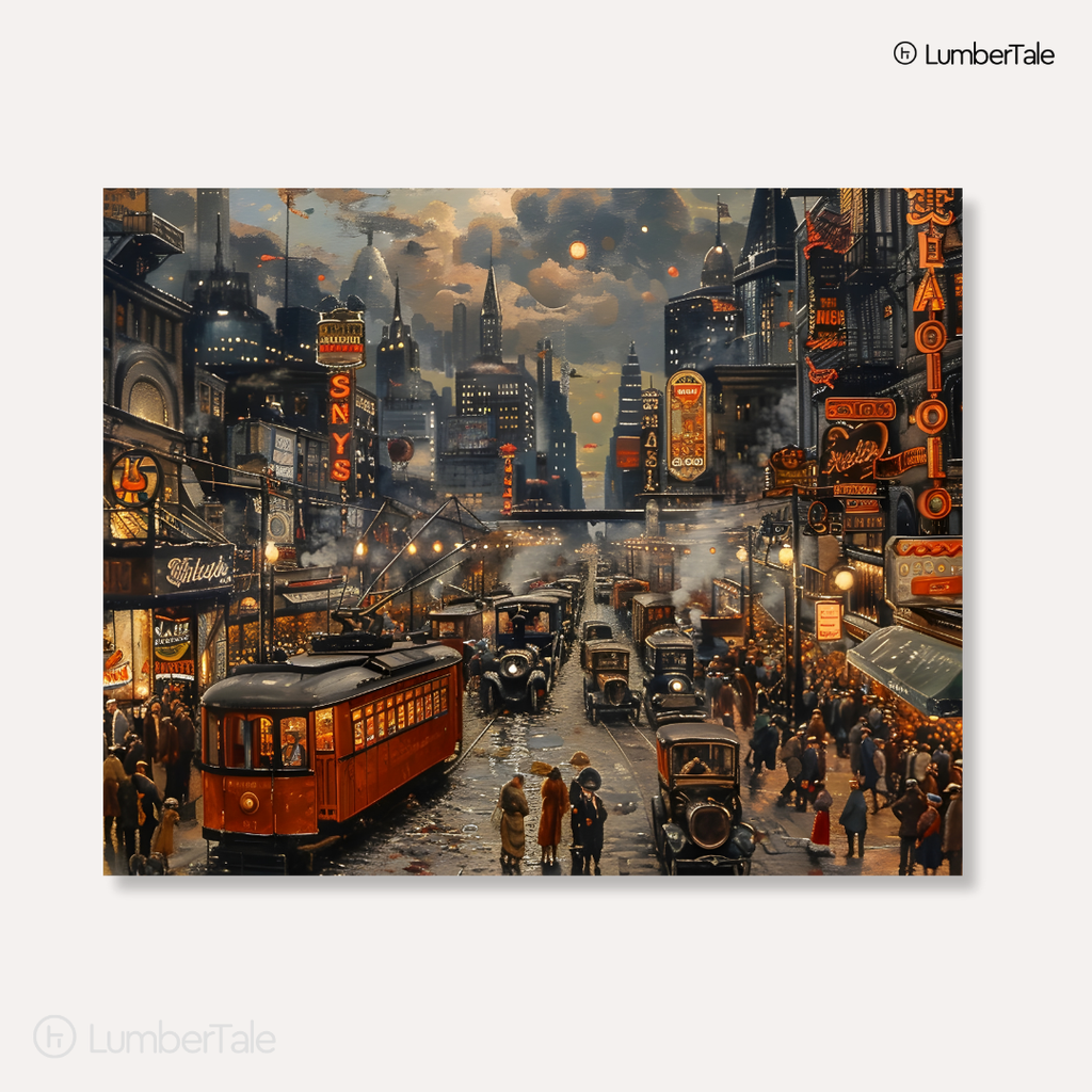 Smoke & Glamour – Jazz Age Jams – Retro NYC Canvas for Urban Nostalgia