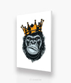 Badshah - Gorilla The King - Spirit Animal Art Painting |Wall Art Gift Posters For Wall Decor Wall Hangings - Black Frame | Ready To Hang