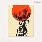 March to the Red Moon - Shadows, Strangers & Silence - Stretched Canvas For Hallways, Think Spaces, and Bold Entry Walls