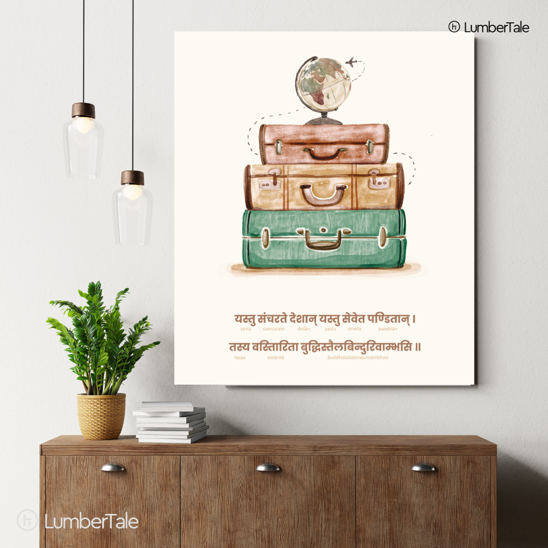Bon Voyage - Traveller - Pop Art - Stretched Canvas  For Bedroom & Living Room | Engineered Wood Frame