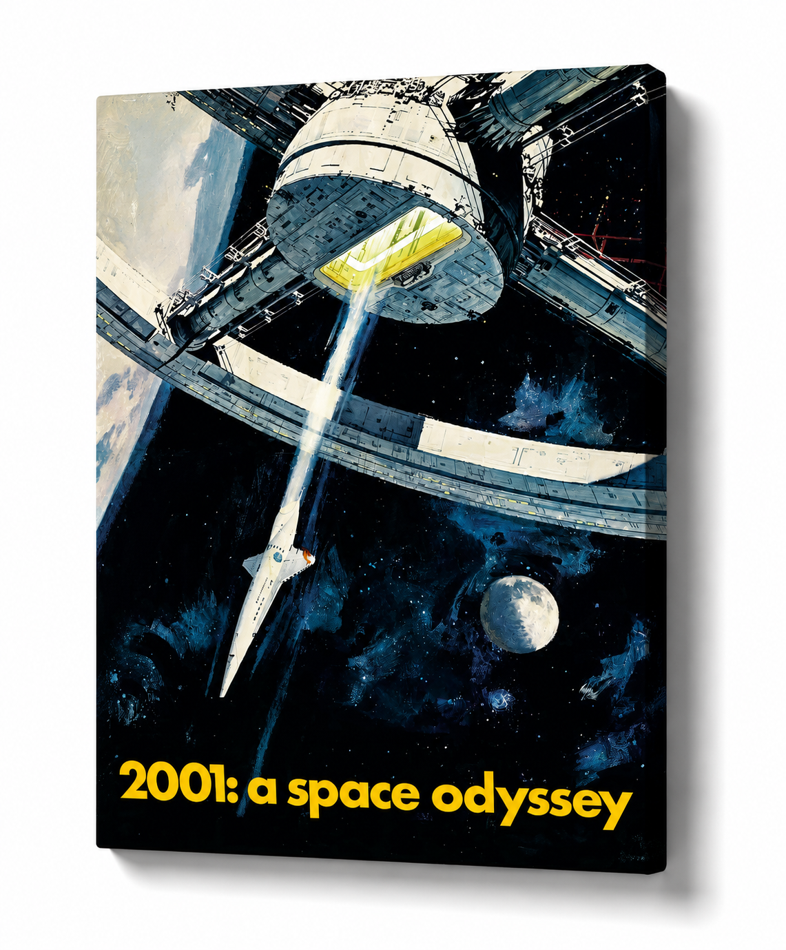 2001: A Space Odyssey - Retro Space Station - Stretched Canvas