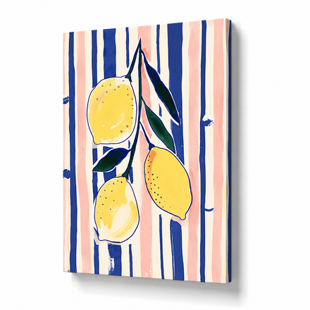 Lemon Grove Canvas Art – Home Bar Décor Print- Stretched Canvas
