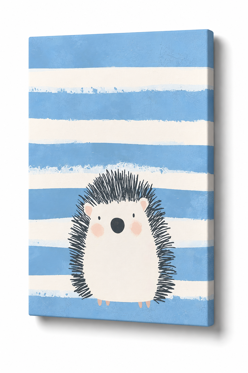 Striped Hedgehog Charm - Stretched Canvas