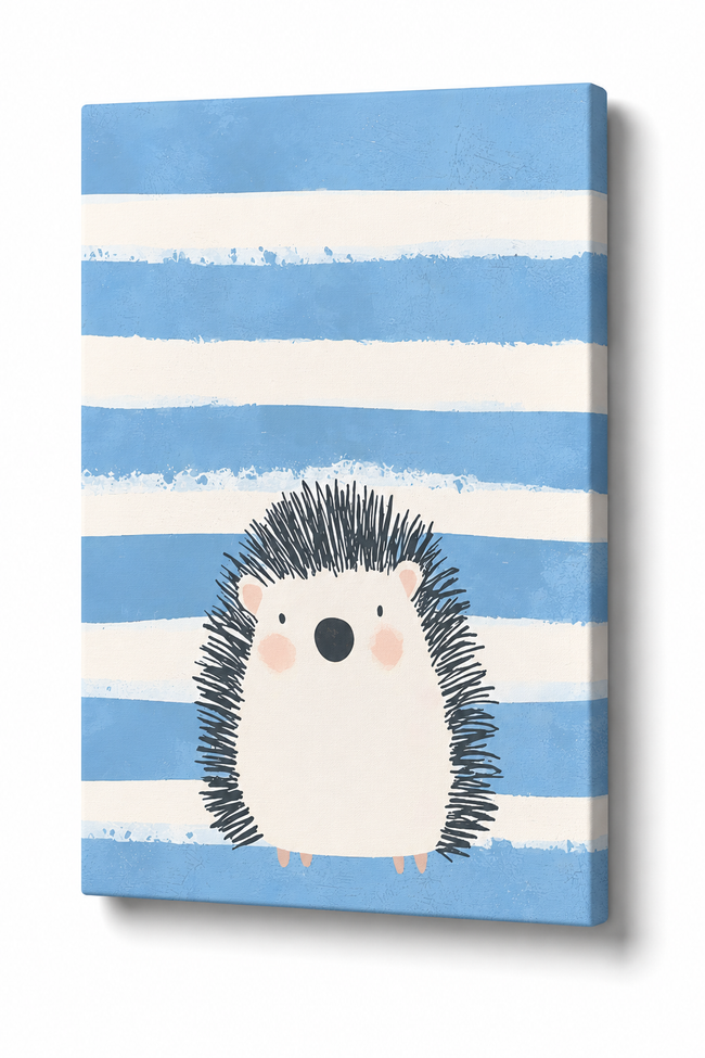 Striped Hedgehog Charm - Stretched Canvas Hover Image