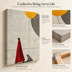 Tethered & Unbothered - Balloon Logic Meets Red Carpet Cool - Stretched Canvas For Modern Halls, Creative Studios, and Quiet Power Walls