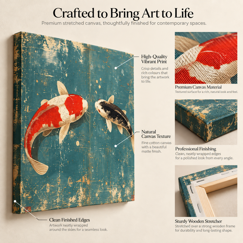 Koi Before Bros – Zen Flirtation on Canvas for Balanced Souls
