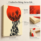 March to the Red Moon - Shadows, Strangers & Silence - Stretched Canvas For Hallways, Think Spaces, and Bold Entry Walls