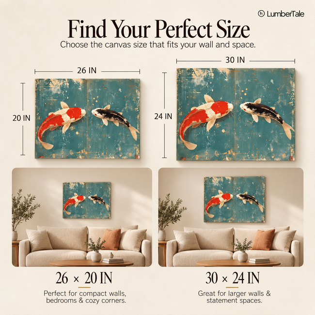 Koi Before Bros – Zen Flirtation on Canvas for Balanced Souls Main Image
