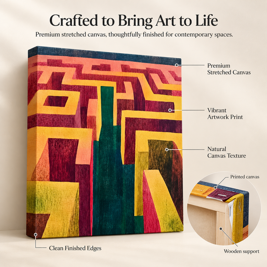 Lost But Thriving - Abstract City Maze Energy - Stretched Canvas For Bold Walls, Creative Zones, Chaos-Loving Corners