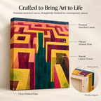 Lost But Thriving - Abstract City Maze Energy - Stretched Canvas For Bold Walls, Creative Zones, Chaos-Loving Corners