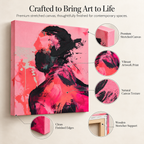 What the Heart Can’t Say – Abstract Emotion in Crimson & Charcoal – Stretched Canvas for Contemporary Homes, Art-Led Interiors & Emotional Minimalism